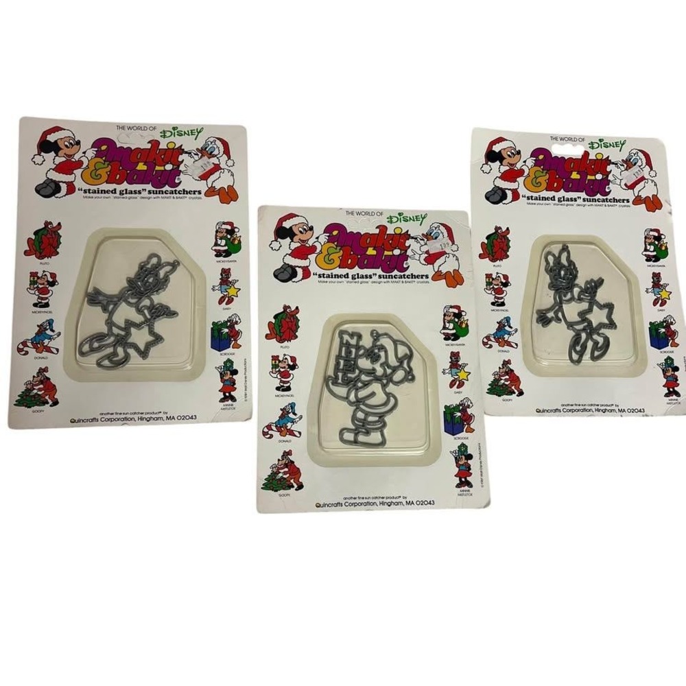 Vintage Make It Bake‎ It Stained Glass Suncatcher Disney Daisy Duck Mickey Mouse